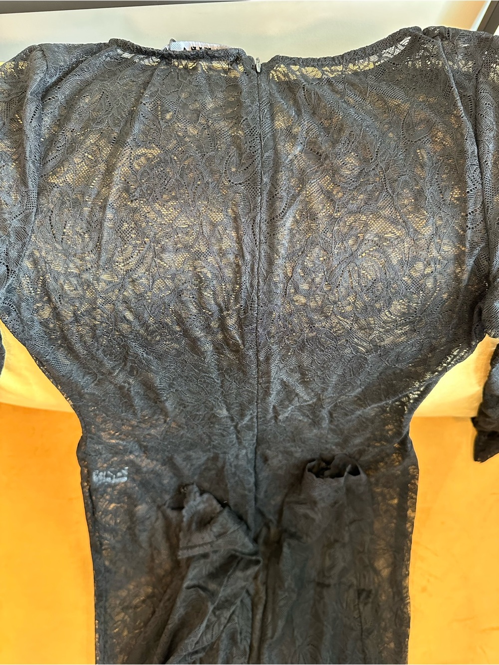 AKIRA Black Lace Bodysuit with Floral Mesh - Picture 9 of 9
